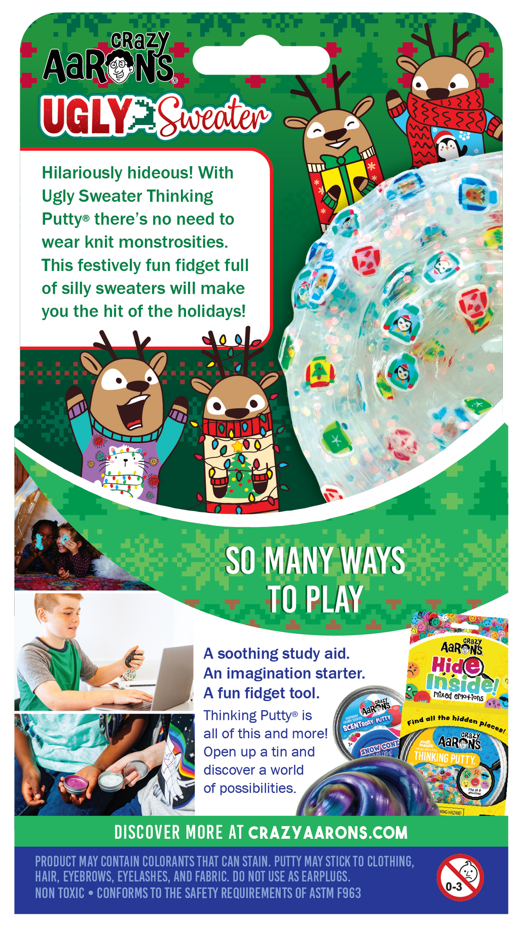 Crazy Aaron's® Thinking Putty® Hide Inside! Holiday - Ugly Sweater